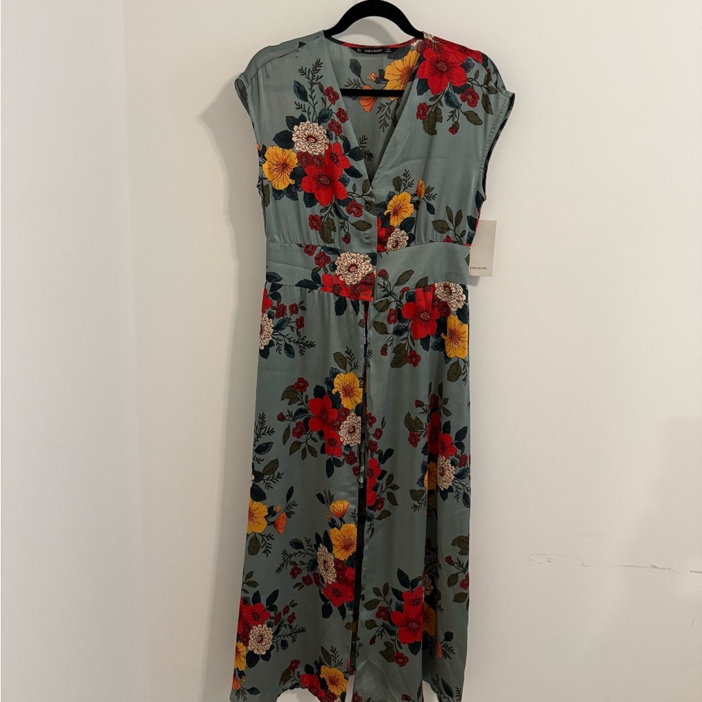 Zara Red and Yellow Maxi Dress
